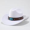 European and American Western Cowboy Hat Big Edge Wool Hat Riding Hat Top Hat Turquoise Accessories