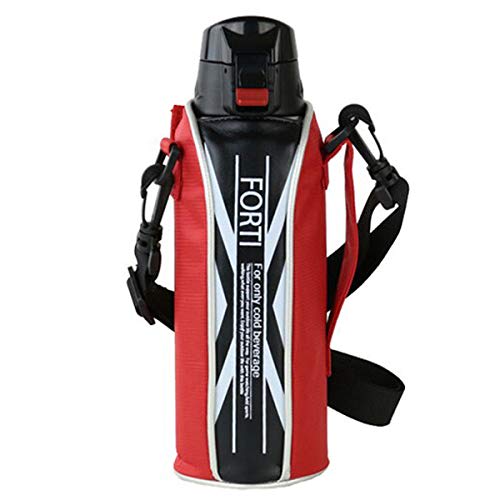 

New Forti Stainless Steel Water Bottle with Cover, Direct Drinking, Keeps Cold, Upgraded (Red, 1L)