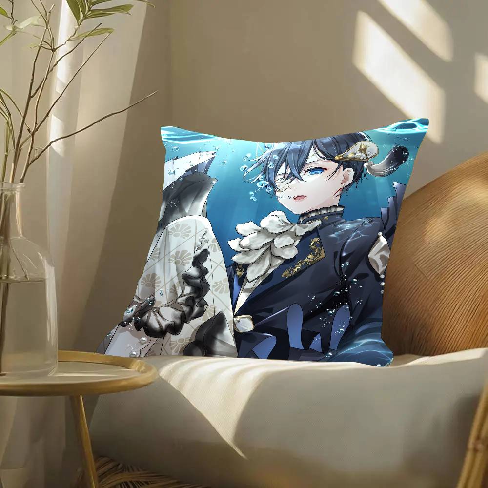 Ciel Phantomhive Anime Black Butler Pillow Case Fashion Square Pillowcase Bedroom Sofa Room Ins Decoration Leisure