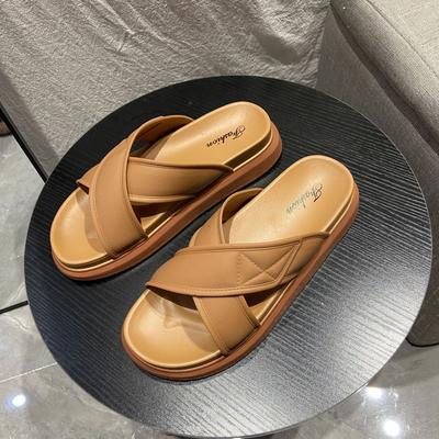 Summer New Women's Platform Slippers Cross Cool Slippers Fashion Casual Wear One-word Drag Women's Sandals