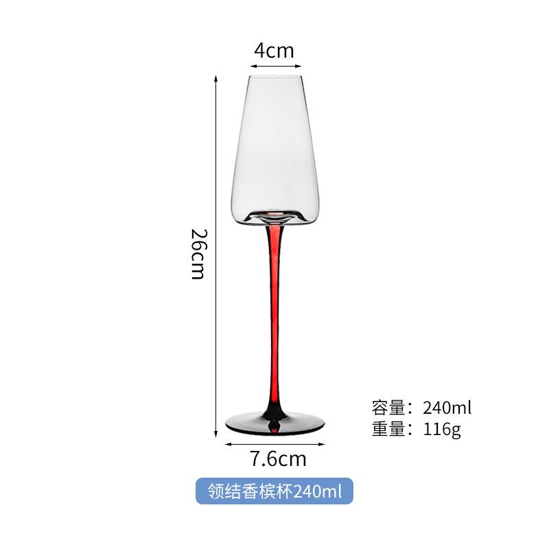 Black and red tie Burgundy wine glass wine light luxury high-end luxury red rod wine glass