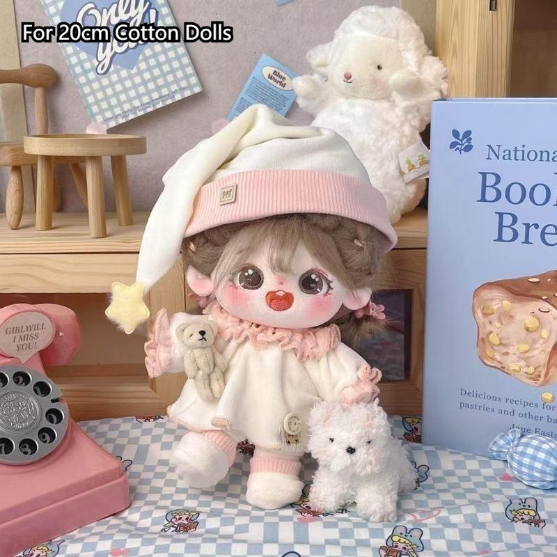 For 20cm Cotton Doll Sleepwear Set Super Cute Costume Changeable Doll Clothes Dollwear Unisex Kids' Playtime Accessory