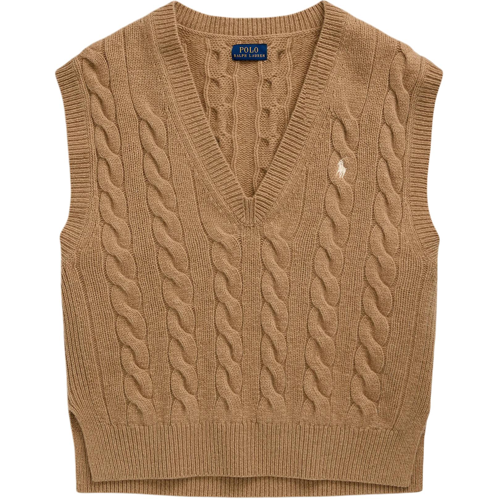 

Polo Ralph Lauren Однотонная майка без рукавов с V-образным вырезом, свободного кроя, женский топ, коричневый 211949994-001 S