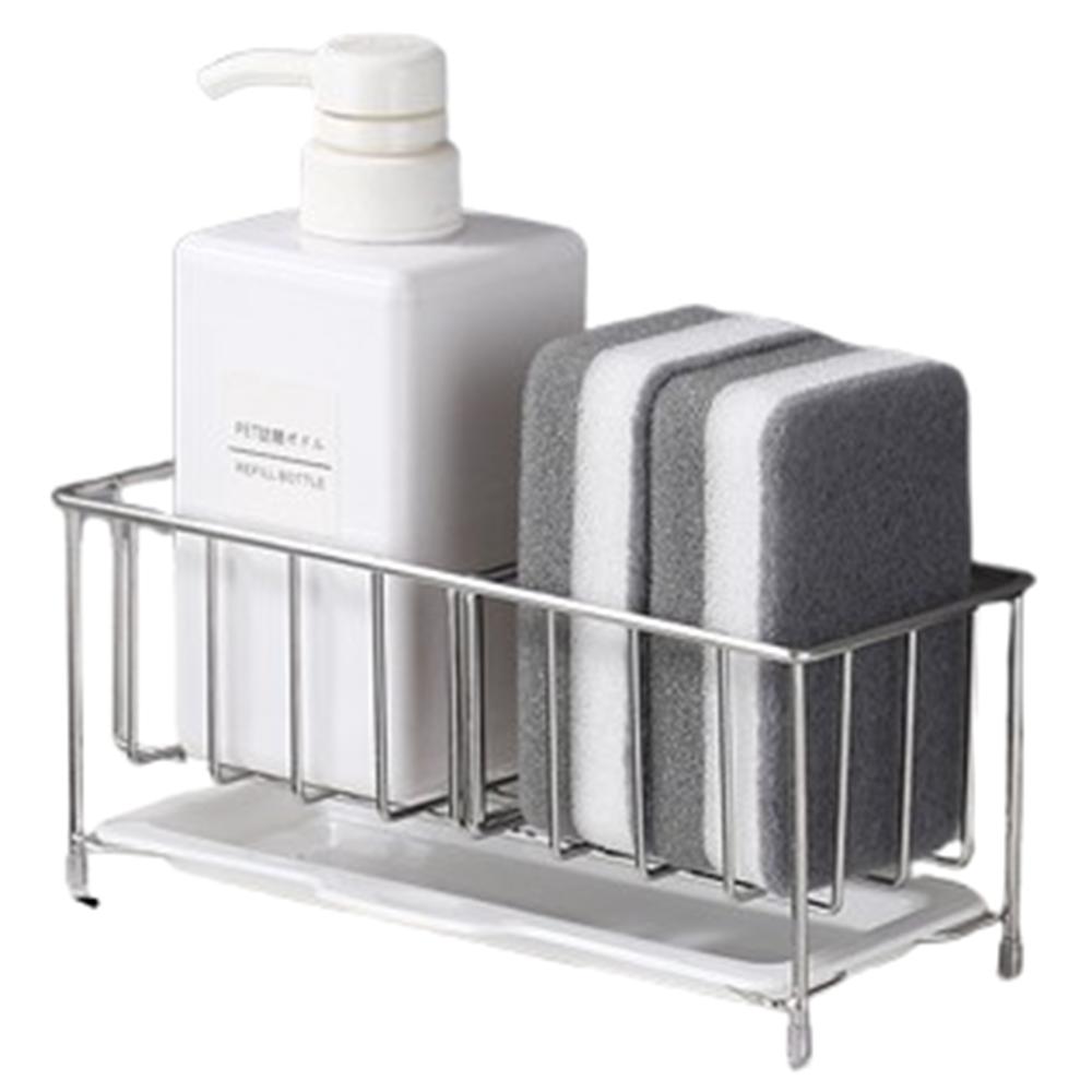 Rustproof Kitchen Sponge Holder Self-draining Drain Rack Organizer Kitchen Sink Rack  Countertop