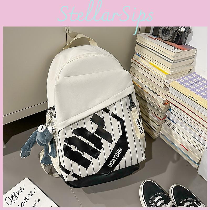 Japanese Style Large Capacity Nylon Daypack With Letter Pattern And Lightweight Design For Students