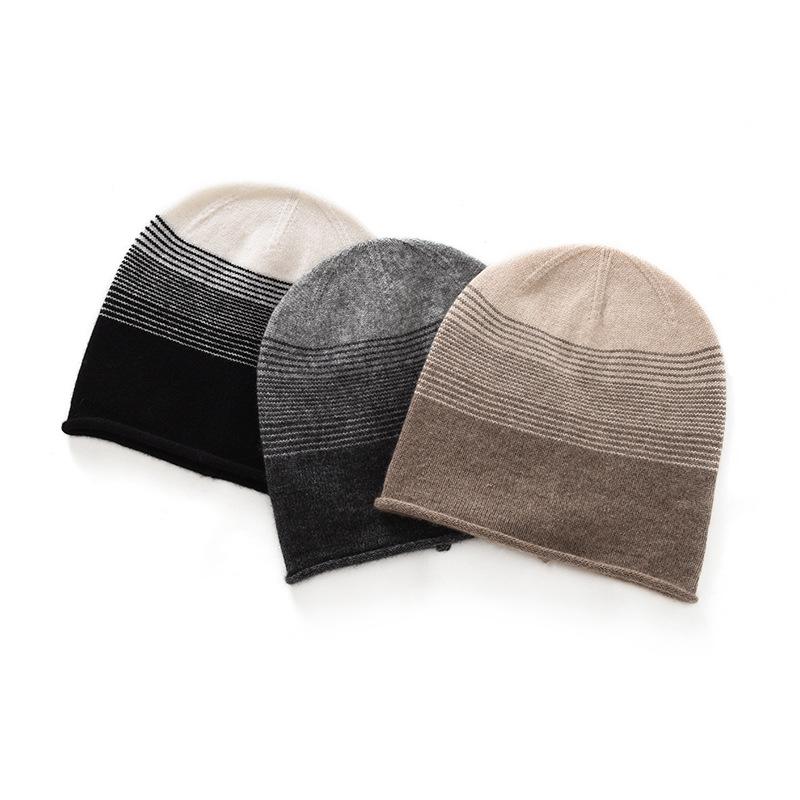 Autumn and winter new cashmere knitted hat fashionable versatile thickened warm jacquard ear protection men's and women's cashmere wool hat