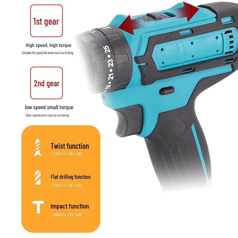 21V Cordless Impact Drill & Electric Socket Tool Set