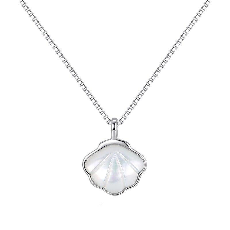 925 Sterling Silver Sweet Shell Clavicle Chain Necklace for Women Pendant Necklace Jewelry Gifts