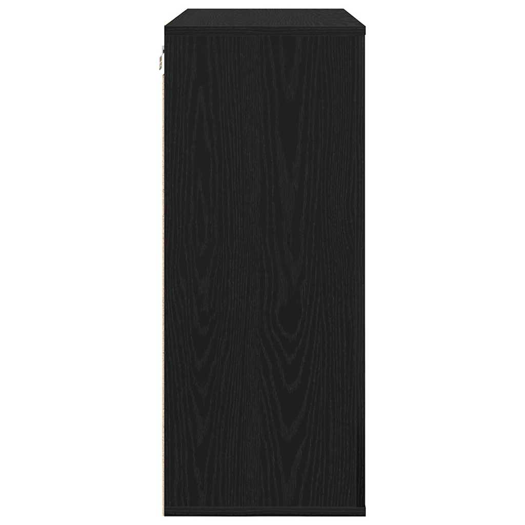 Wall Cabinet Black Oak Effect 80 x 33 x 80 cm Engineered Wood