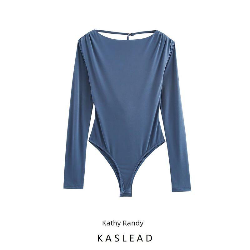 Kaslead New Arrival Women's Clothing Fashion Style Fashion Simple and Thin Silm Backless Bodysuit 5063308