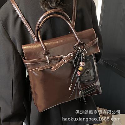 Rucksack Damenrucksack 2025 neue trendige Reise-Nischentasche hochwertiges Leder Freizeitreise-Schulrucksack