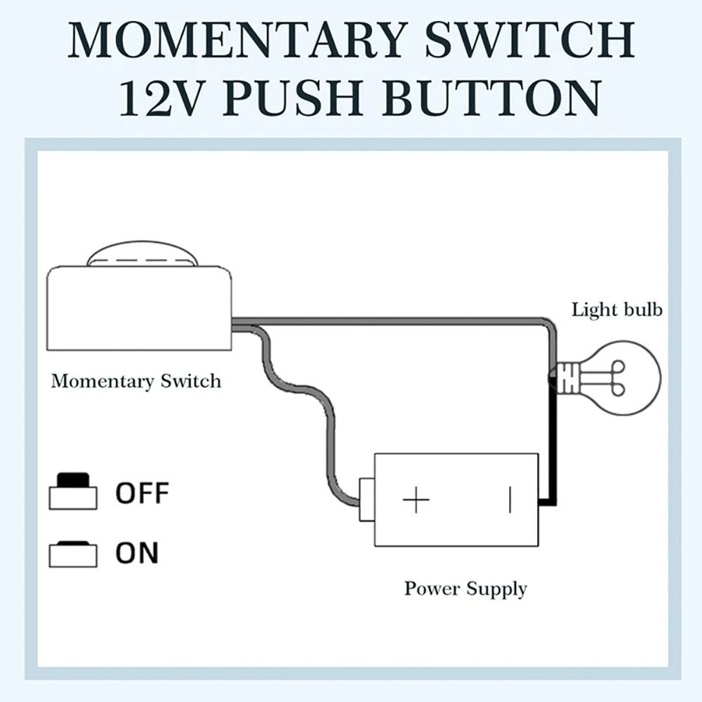 Klebender Momenttaster Mini-Auto-Druckknöpfe Autozubehör Ein/Aus-Taste