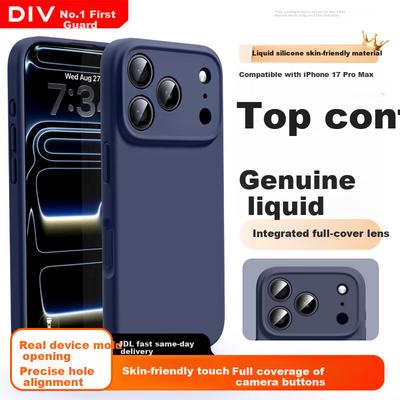DIVI Official Genuine Liquid Silicone Case for iPhone 17 Pro Max, Full Coverage Shockproof Skin-Friendly Deep Blue