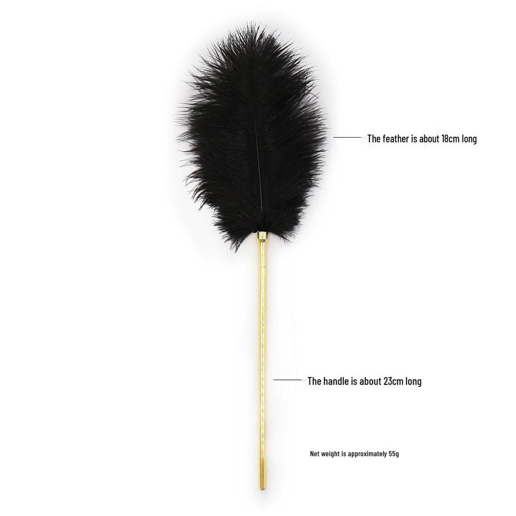Double-Sided Feather Teasing Stick for Sensual Play and SM Training