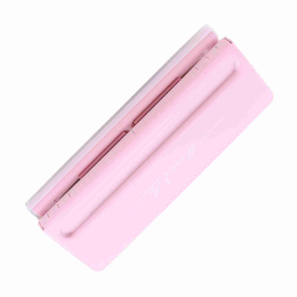 6 Hole Punch Pink Anti Slip Metal Structure Adjustable 6 Hole Spacing Paper Binding Planner Inserts Hole Punch