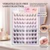 Angled Wing Eyelashes Black Synthetic Fiber C Curl Lightweight Comfort Fit for Natural Makeup