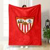 Red Shield with Stripes and Crown Emblem Printed Flannel Blanket for Bedroom, Living Room, Sofa, and Nap
