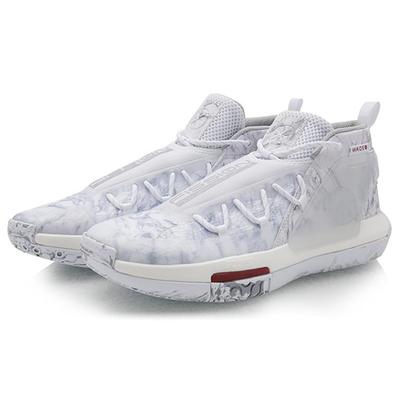 Li Ning Wade Fission 6 Slip Resistant And Abrasion Resistant Coverage Mid Top Basketball Shoes Men's White ABAQ031-2