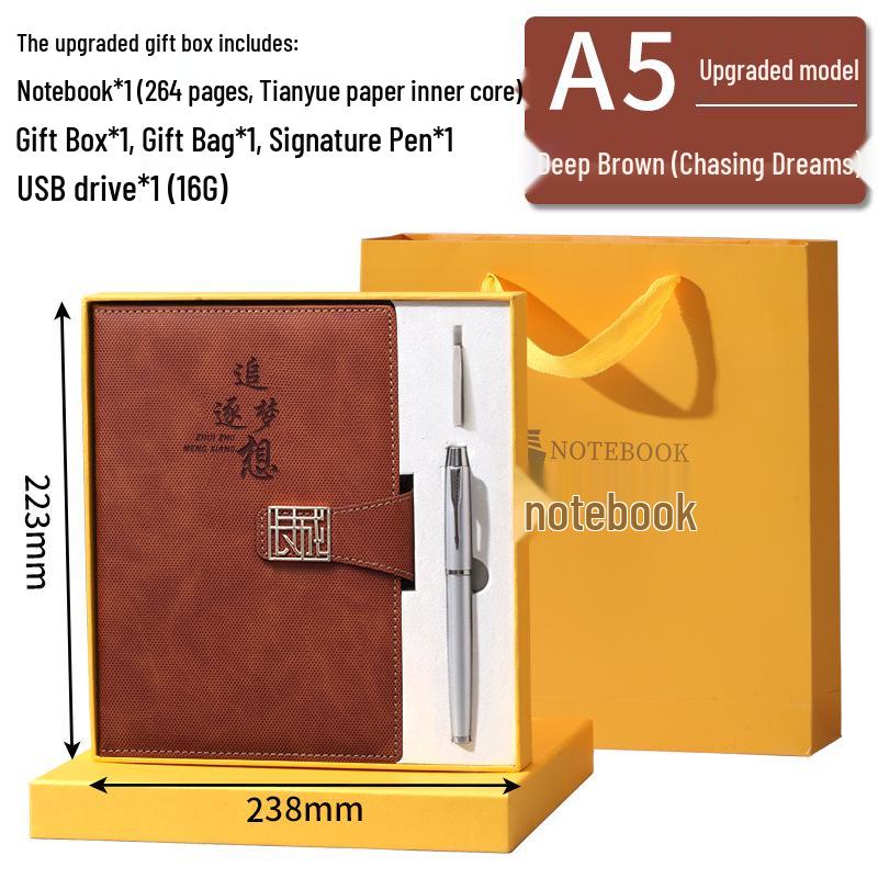 A5 Custom Strap Diary Notebook with Logo in Gift Box