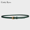 Womens Genuine Leather Thin Belt 1.5cm Wide Versatile Fashion Dress Waistband