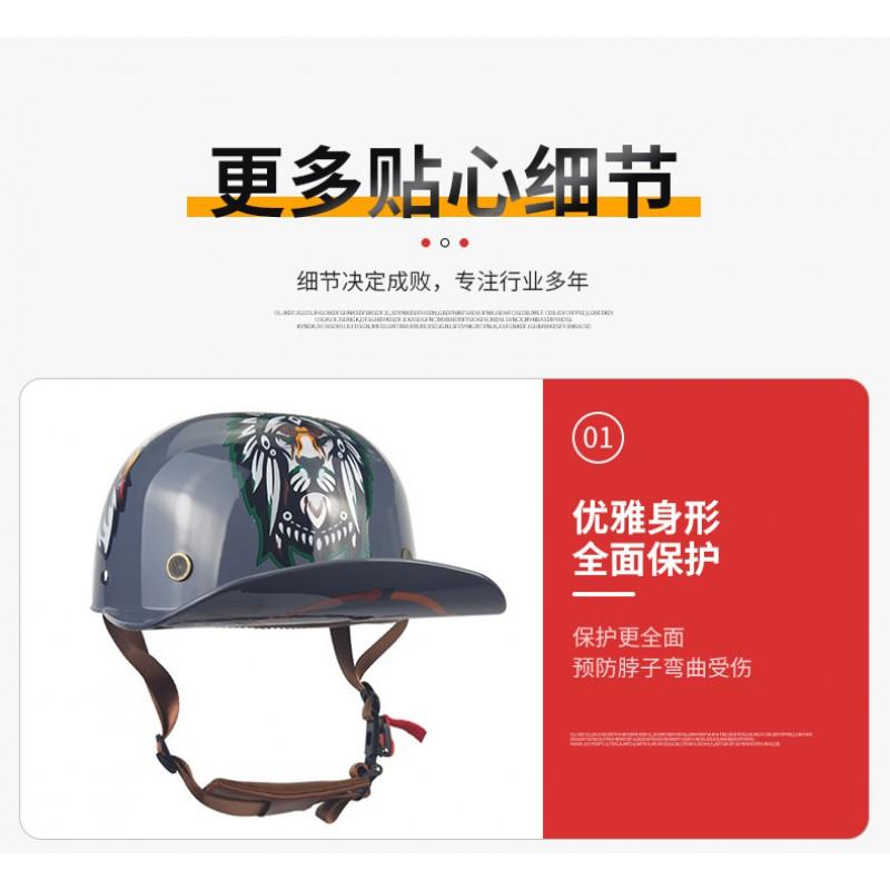 Stylish Half Face Motorcycle Helmet Men Women ABS Retro Bike With Custom