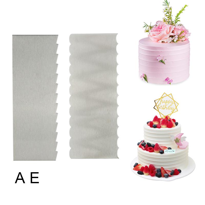 1pcs Stainless Steel Cake Decorating Tools Cake Scrapers Pastry Comb Smoother Decorating Baking Tools Kitchen Baking Mold