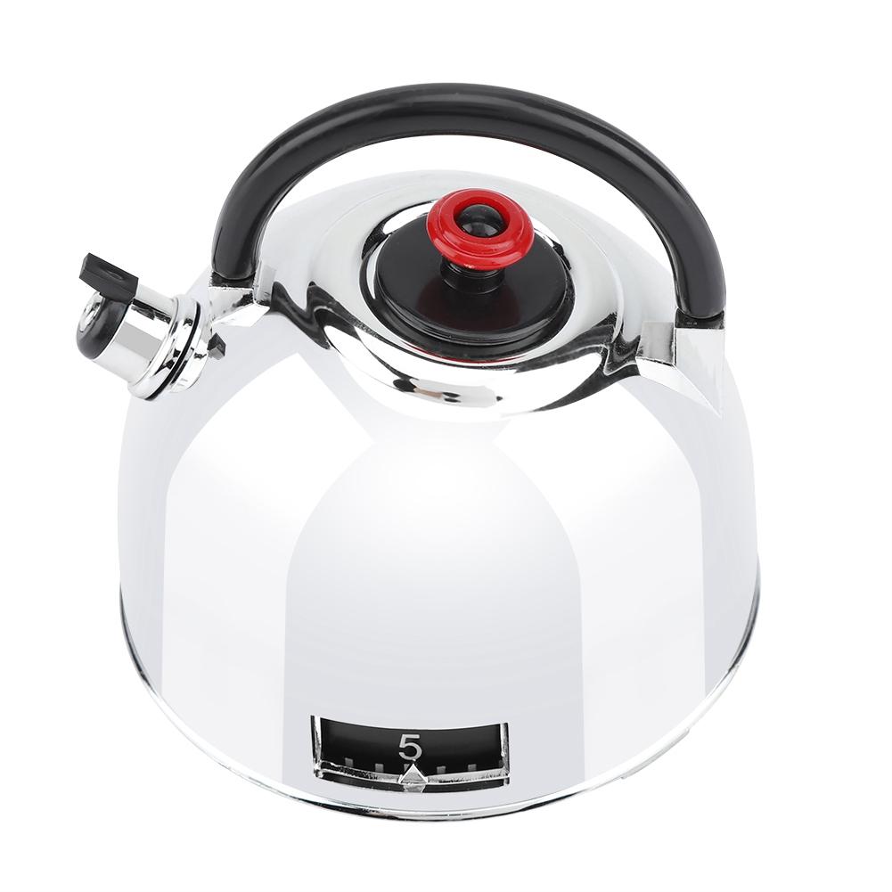 Teapot Shaped 60 Minutes Kitchen Timer Stainless Steel Mechanical Wind Up Timer Time Reminder