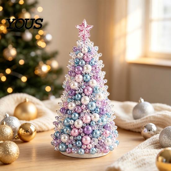 Christmas Tree Craft Kits for Adults Dreamy Beaded DIY Kit, Handmade Holiday Craft, Multicolor Creative Seasonal Ornament Projects Adults, Tabletop