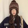 Printed Fair Isle Style Beanies Warm Ear Protection Hat Sweet Printing Knit Cap  Winter