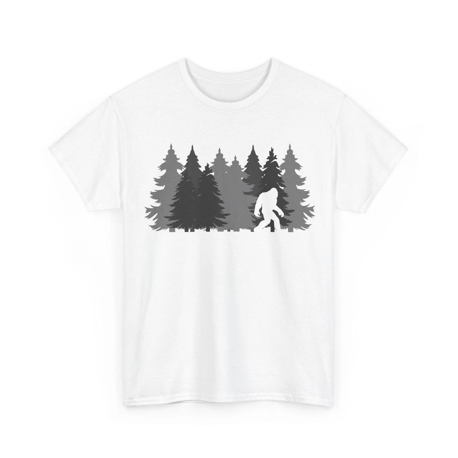 Bigfoot Shirt, Sasquatch Lovers Shirt, Bigfoot Pine Trees Shirt M