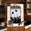 Graduation Photo Frame Class Picture Frame Tabletop of 2026 Wooden Standing Photo Display