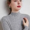 Popular Slim Fit Semi-High Neck White Pullover Sweater - Women's Autumn Knitwear Collection 2020