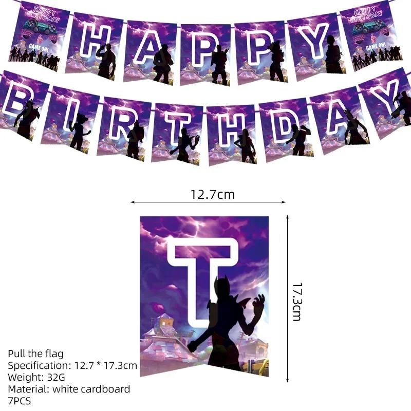 Perfect Fortnite Game Theme Party Decorations for Boys Action Figures Banner Cake Kids Birthday Party Tableware Decoration Backgrounds