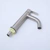 Bathroom Basin Faucet 304 Stainless Steel Single Cold Basin Faucet Deck Mount Bathroom Sink Water Taps Silvery Brushed Tap