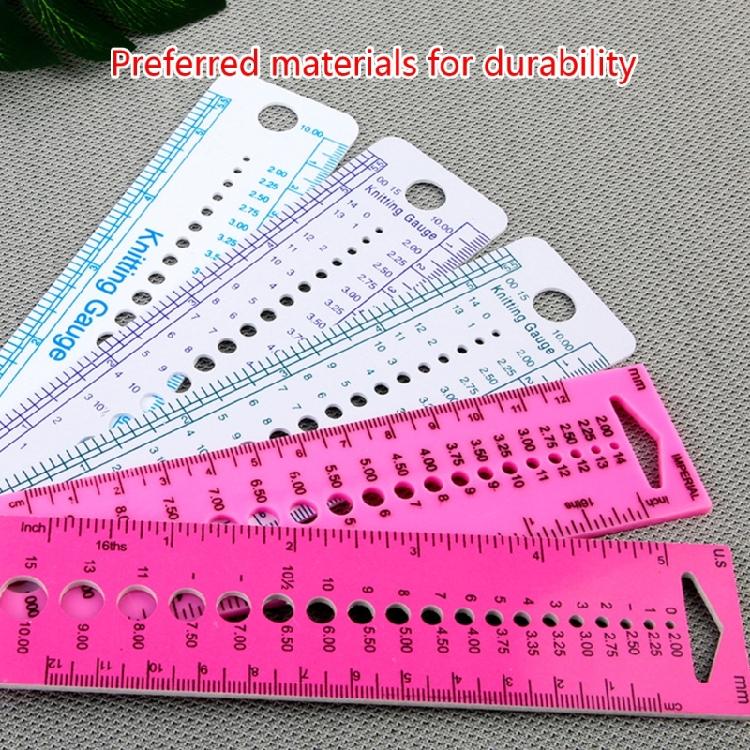 Knitting Needle Ruler Gauge Ruler Sewing Tools for Sewing Needle
