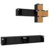 Wall Mounted TV Cabinet Set 7 Piece Black Oak Wood Based Material