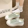 Light green embroidered canvas shoes women's summer new student fashion embroidered board shoes versatile casual women's shoes