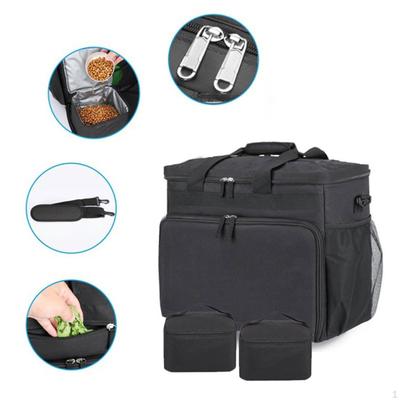 Weekend Overnight Dog Travel Bag Pet Treat Carrier with Handle Food Storage Containers for