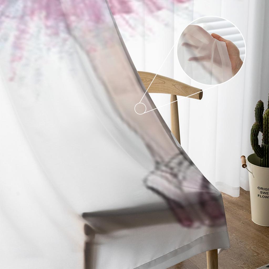 Ballerina Girl Sheer Window Curtains For Living Room Bedroom Modern Voile Tulle Curtains Fabric Drapes For Kitchen