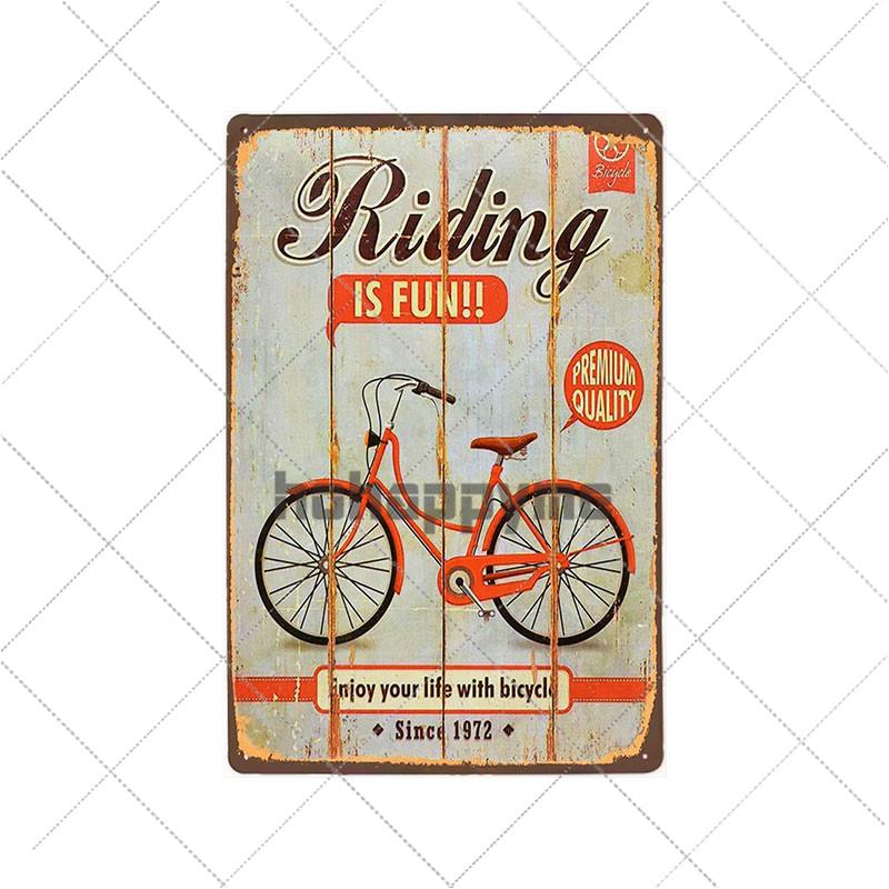 Segni Metallici Bici Vintage Poster Retro Bici da Ciclismo Decorazione Bar Pub Club Shabby Chic Pittura Artistica da Parete Targhetta 20x30cm