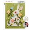 DIY Frameless Pearl Painting Kit Cute Rabbit Flower Shiny Bead Canvas Art Relaxing Creative Craft Gift for Women Adults