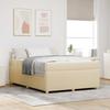 Bed Frame with Mattress Cream 140 x 200 cm Fabric