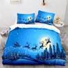 Christmas Duvet Cover Set King Queen Full Size Snowflake Gold Deer Pattern Holiday Bedding Set Polyester Comforter Cover for Kid