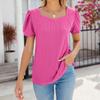 Women's Fashion Square Neck Splicing Solid Color Short Sleeve