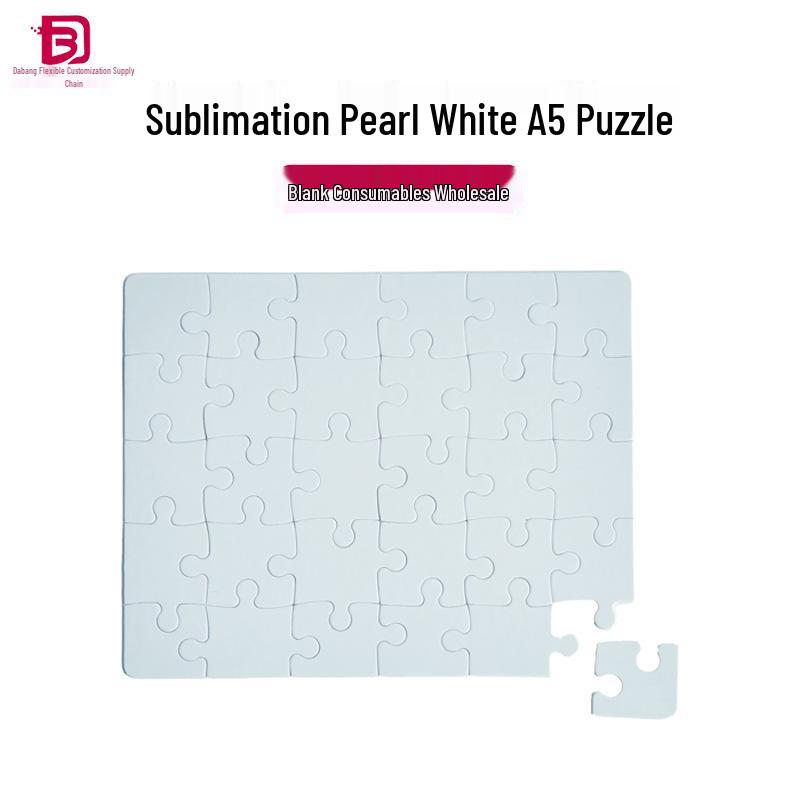 

Pearlescent White Blank A5 Jigsaw Puzzle for Digital Printing A5-20 pieces (15*20 cm)