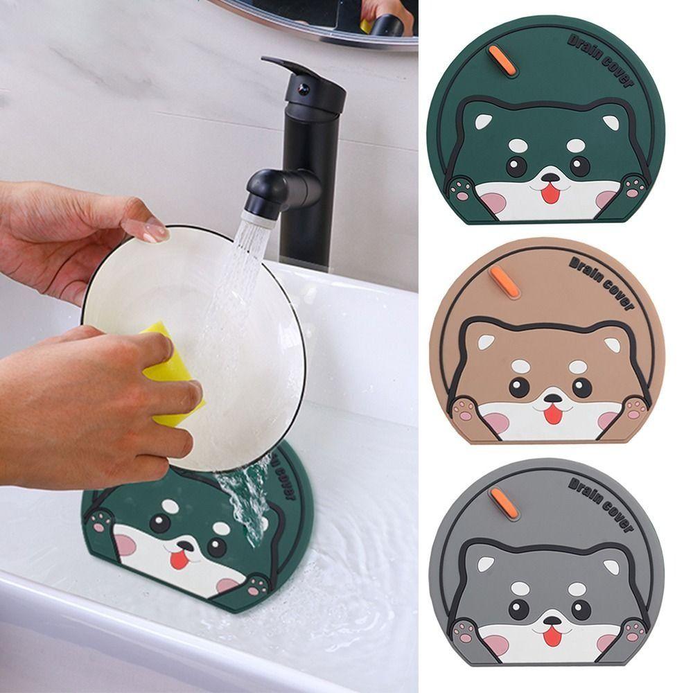 Cartoon Cat Sewer Floor Drain Cover Anti-insect Anti-blocking Sewer Sealing Silicone Mat Anti Odor Floor Drain Pad