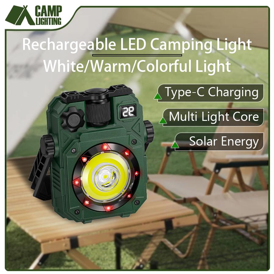 D2 3600MaH Rechargeable Work Light Super Bright COB Flashlight with Magnetic Portable Outdoor Camping Lamp Lantern Dimming Torch