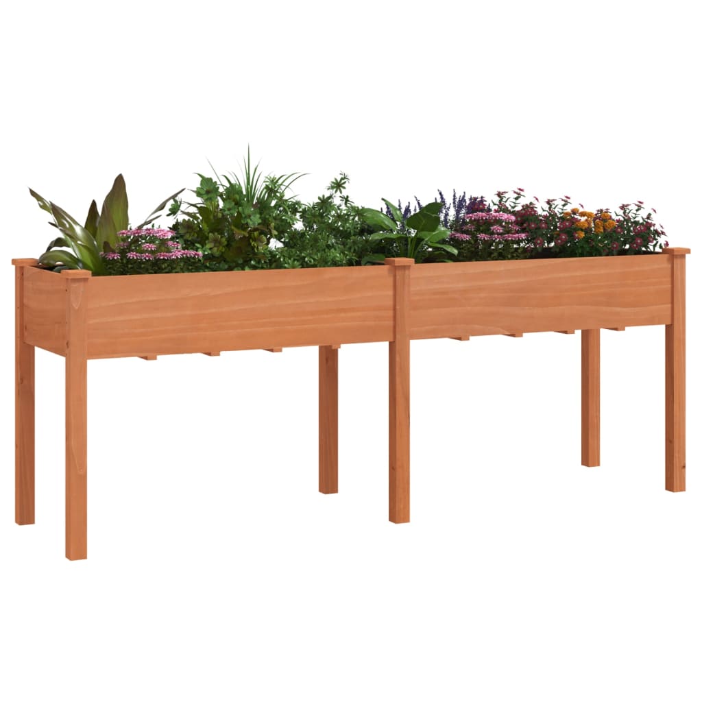 vidaXL Pflanzkübel mit Einsatz Braun 203x53x76 cm Massivholz Tanne