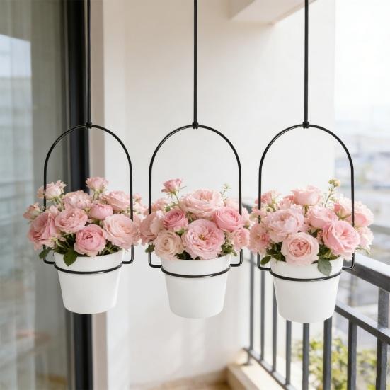 Innen-Hängepflanzer-Set Wandmontage-Pflanzenhaken-Set Hängender Blumentopf mit Metall