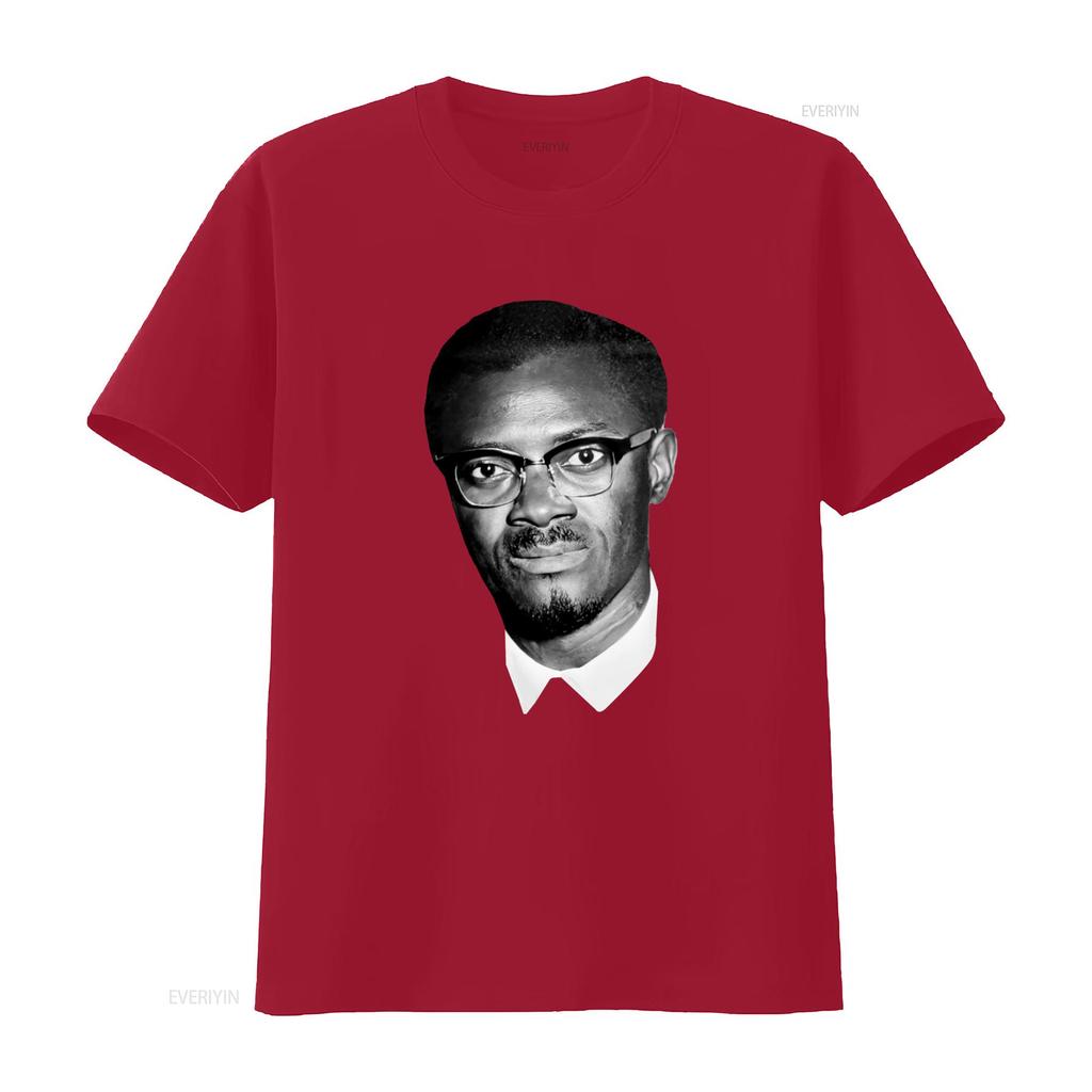 Maglietta con Stampa Patrice Lumumba Kongo Congo Zaire Africa per Uomo e Donna Design alla Moda Tessuto di Alta Qualità vintage Lavata